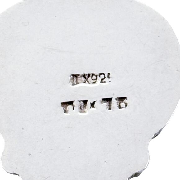 Blue Magnesite Slide Pendant | Vintage Mexico Taxco TJ-76 | Sterling Silver 925 - Picture 5 of 7